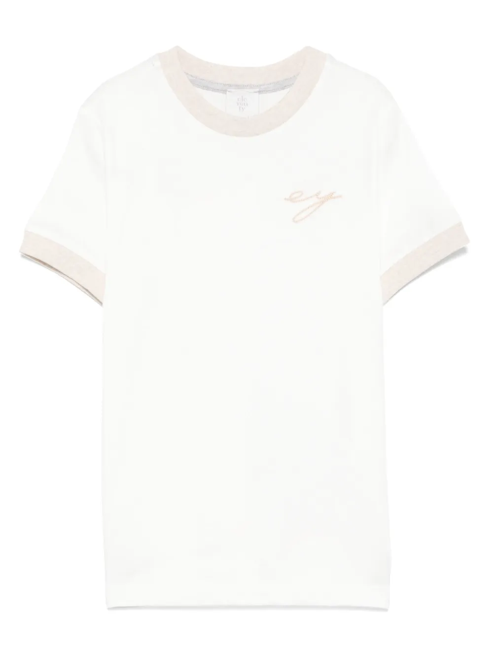 Eleventy Kids T-shirt met geborduurd logo Wit