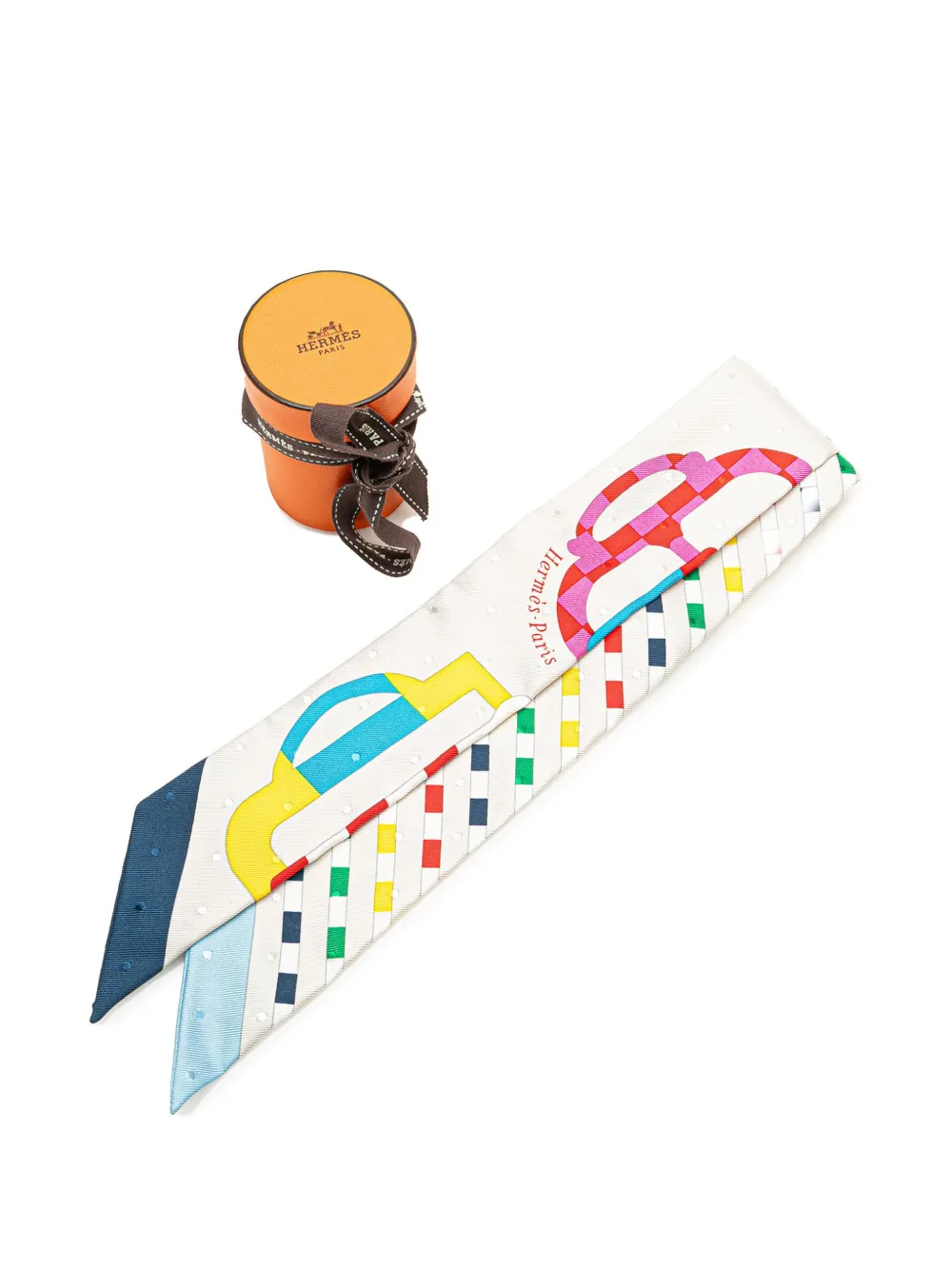 Hermès Pre-Owned 2020-2024 Bouclerie Moderne Plumetis シルク