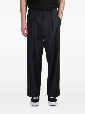 Attachment Pleated wide-leg Trousers | Black | FARFETCH AO
