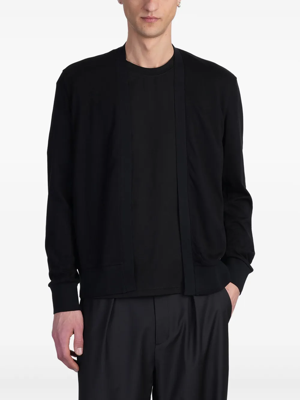 Attachment cotton cardigan | Black | Image 1