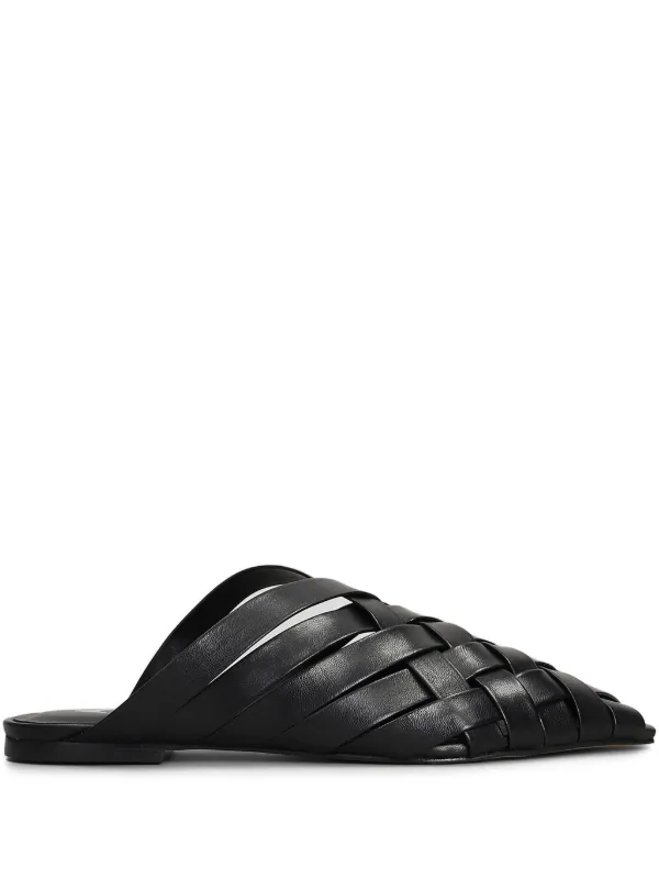 CARRANO ブラックレザー ミュール CARRANO レザーミュール | ブラック | FARFETCH JP