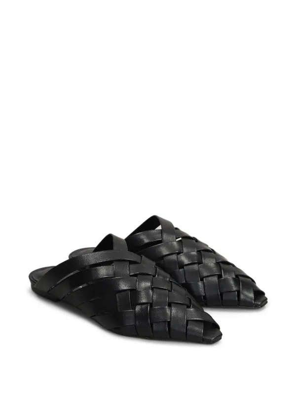 CARRANO ブラックレザー ミュール CARRANO レザーミュール | ブラック | FARFETCH JP
