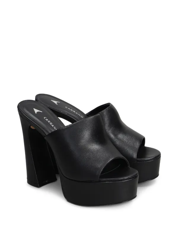 CARRANO ブラックレザー ミュール CARRANO レザーミュール | ブラック | FARFETCH JP
