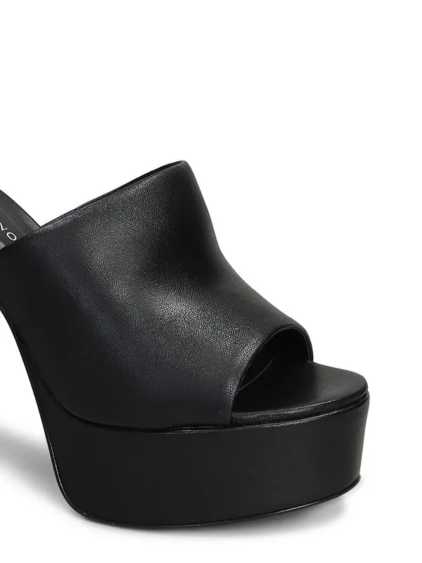 CARRANO ブラックレザー ミュール CARRANO レザーミュール | ブラック | FARFETCH JP