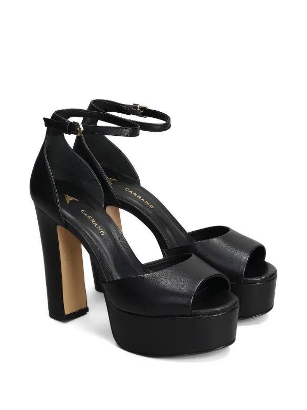 【美品】CARRANO ブラックレザーサンダル CARRANO レザーサンダル | ブラック | FARFETCH JP