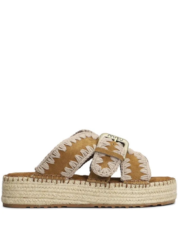 【関税込み】Mou Sandals Mou Jute Sandals | Brown | FARFETCH