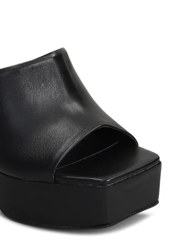 CARRANO ブラックレザー ミュール CARRANO レザーミュール | ブラック | FARFETCH JP