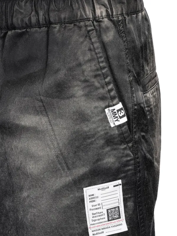 未使用品 ミハラヤスヒロ ダメージ加工 デニム ショートパンツ 38 黒 Maison MIHARA YASUHIRO ダメージ ショートパンツ | ブラック