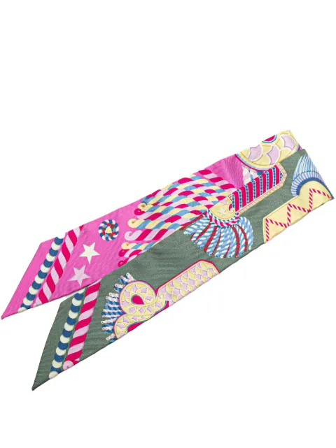 Hermès Pre-Owned 2021-2024 Epaulettes de Gala Silk Twilly Scarf scarves