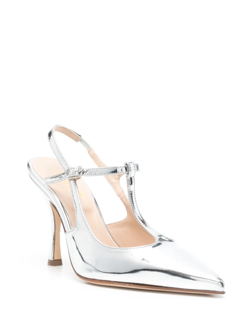 Anna F. 95mm patent-leather pumps - Zilver