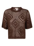 TWINSET open-knit short-sleeve top - Brown