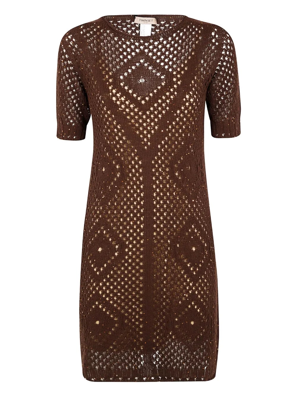 TWINSET Gebreide jurk Bruin