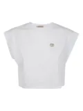TWINSET cap-sleeve cropped top - White