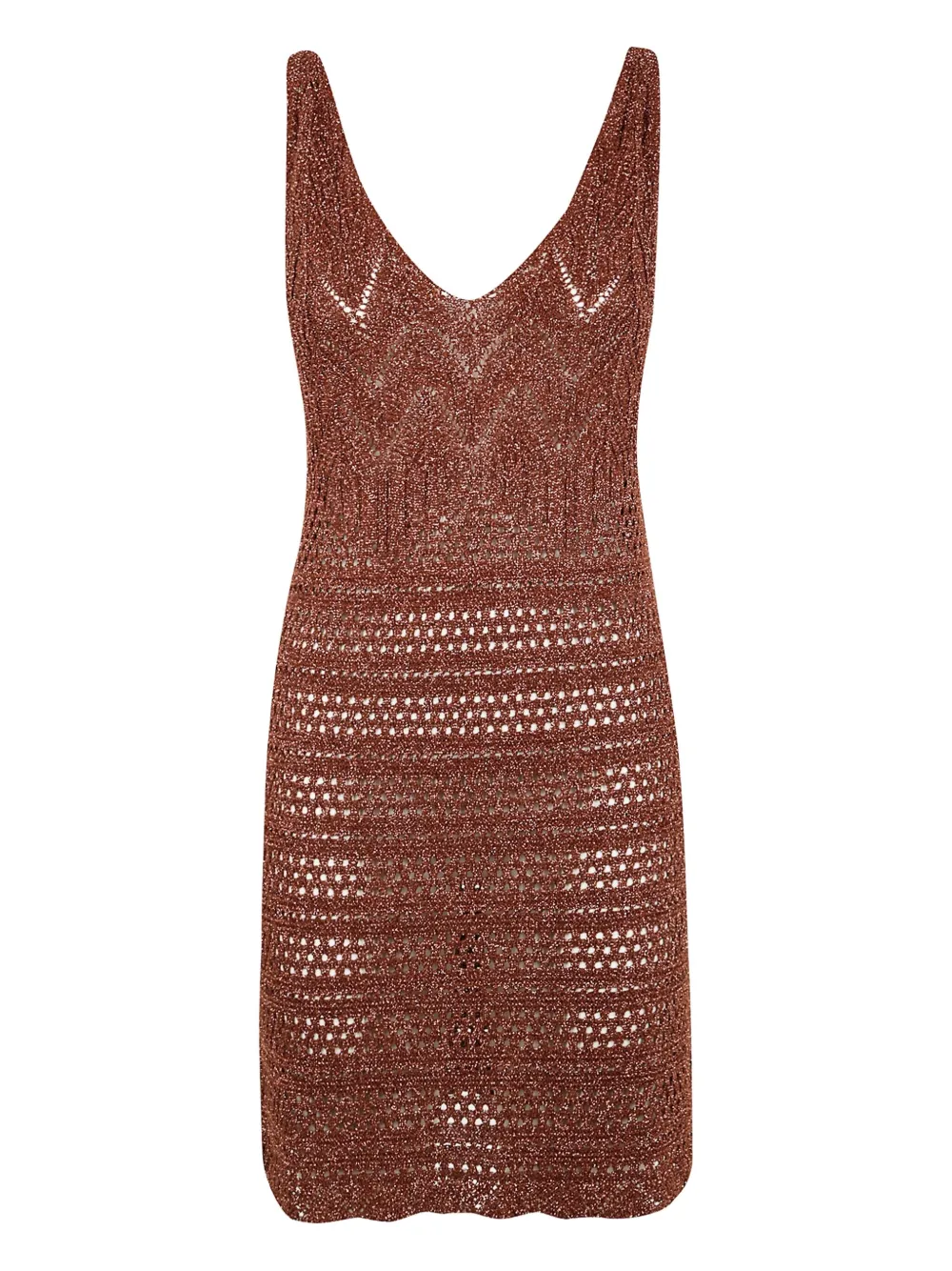 Shop Twinset Knitted Mini Dress In Brown