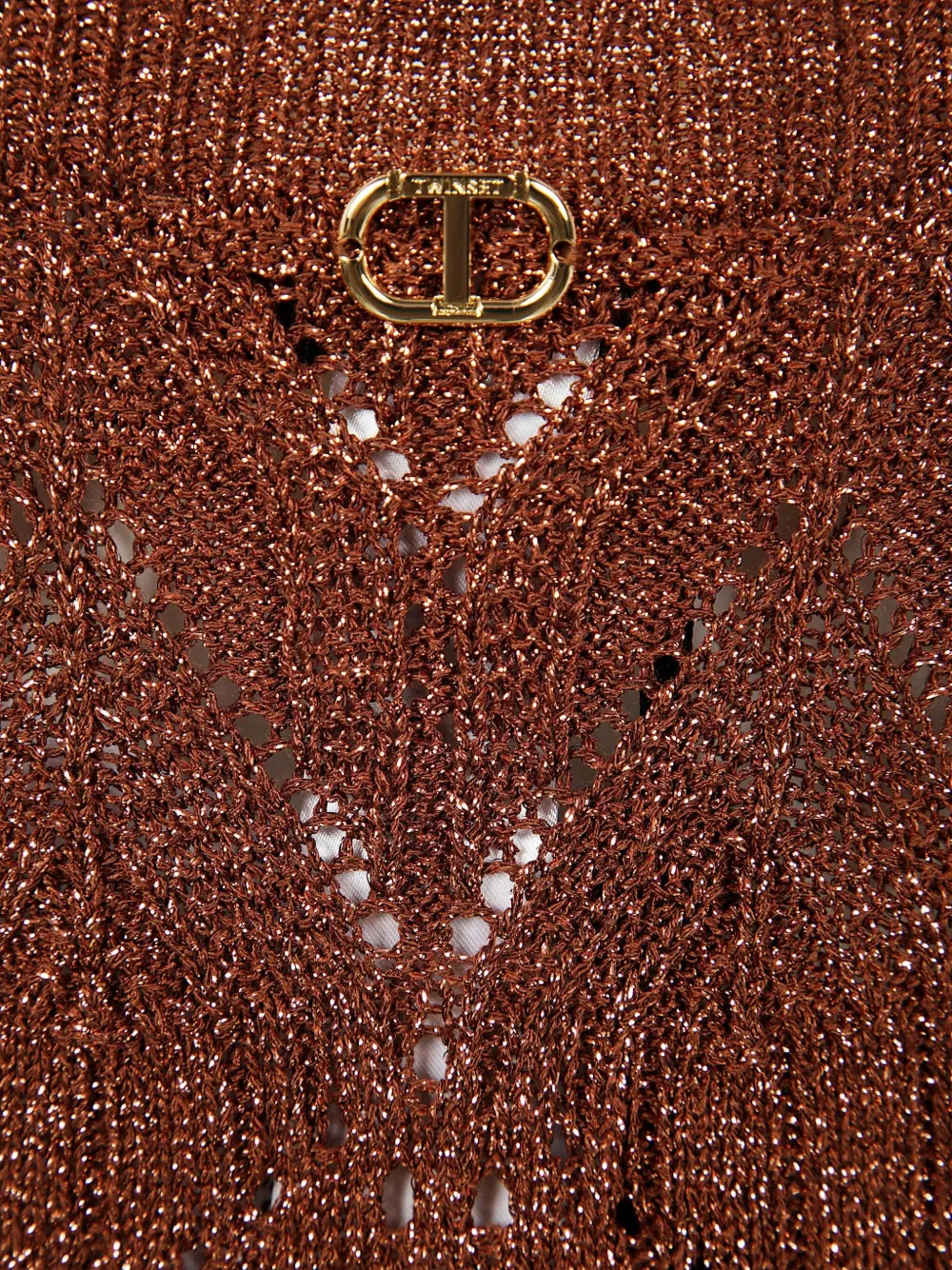 Shop Twinset Knitted Mini Dress In Brown