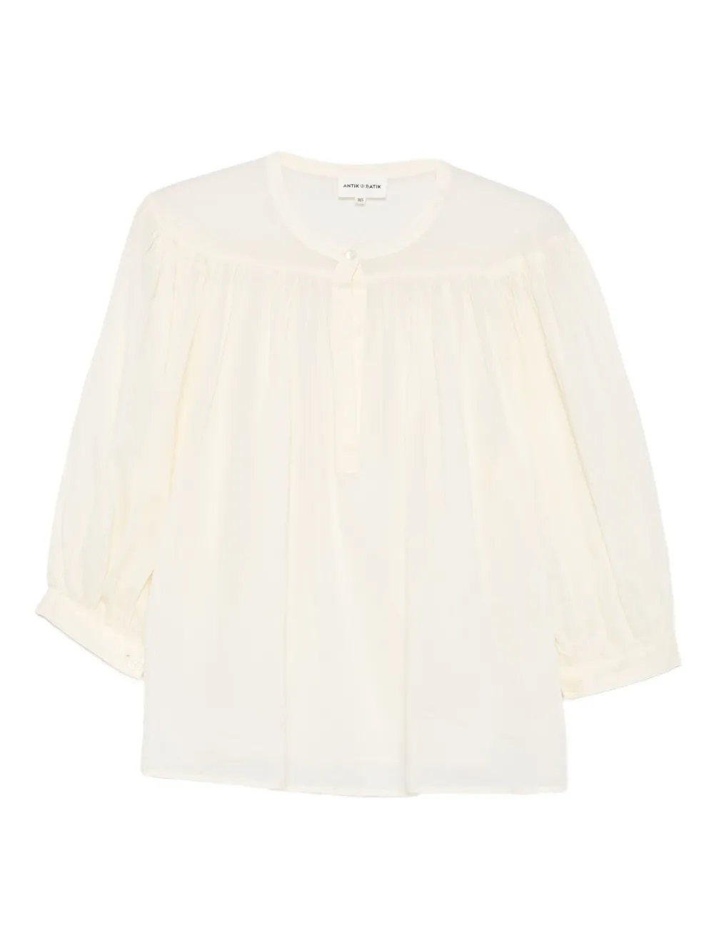 Antik Batik Gathered Button Blouse In White