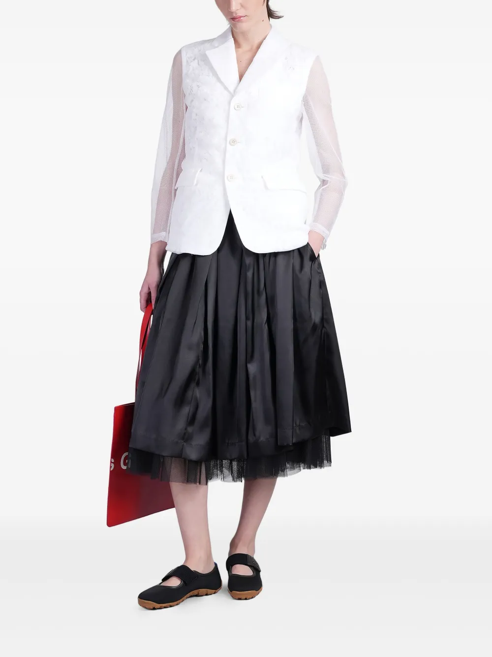 COMME DES GARÇONS SEMI-SHEER PANELLED BLAZER 