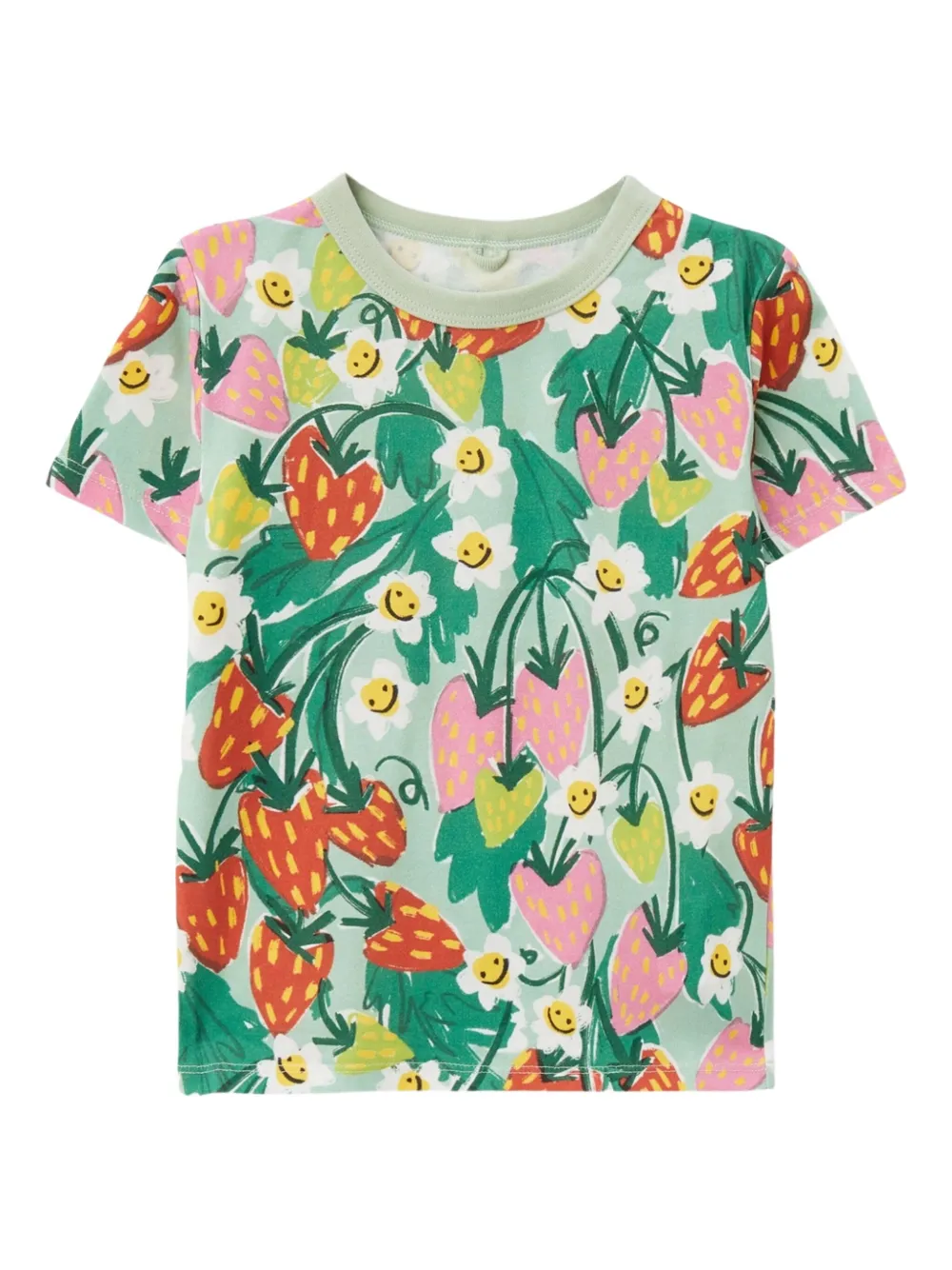 Stella McCartney Kids strawberry-print T-shirt - グリーン Stella McCartney Kids strawberry-print T-shirt - グリーン