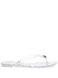 Casadei glitter jelly flip-flops - White