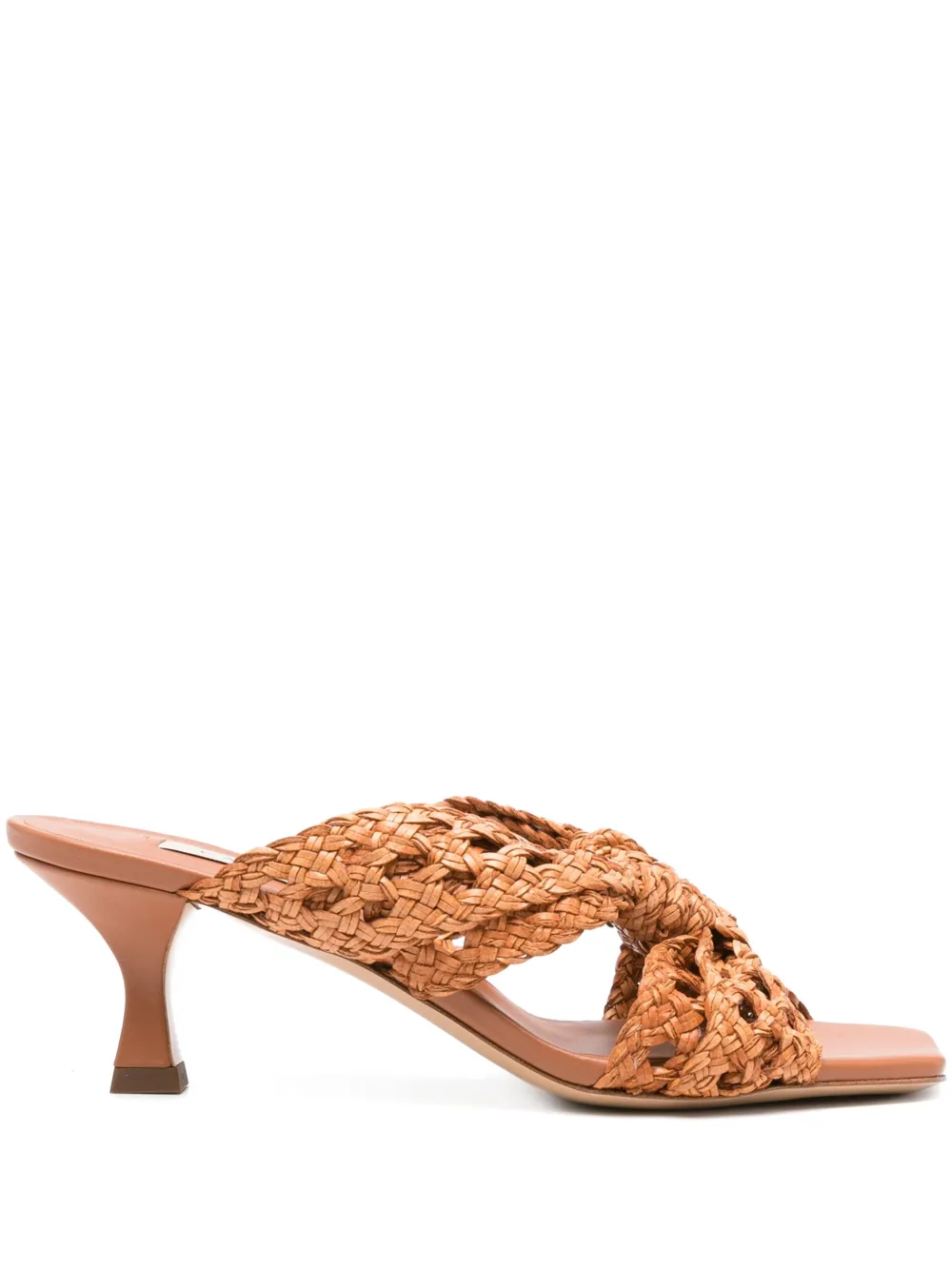 Casadei 50mm woven knot heeled sandals Bruin