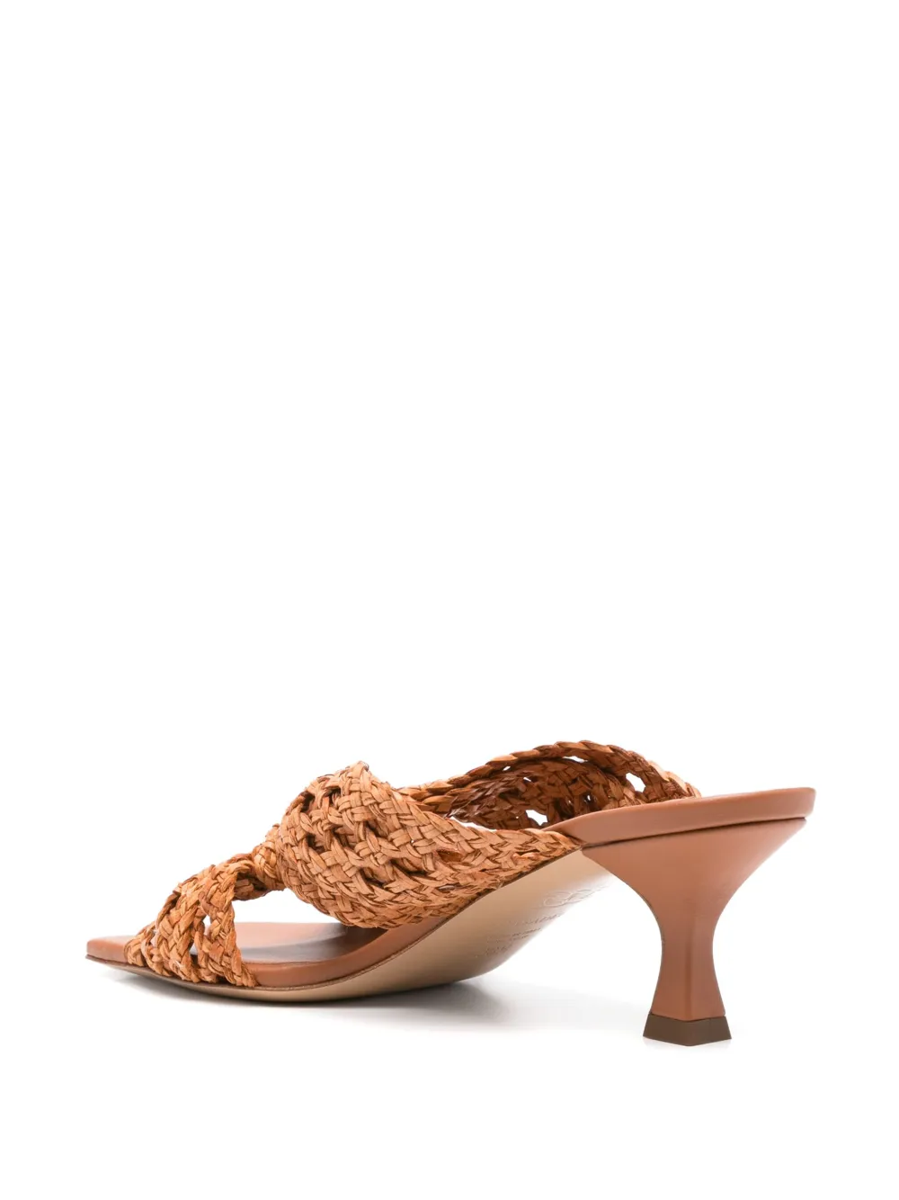 Casadei 50mm woven knot heeled sandals Bruin