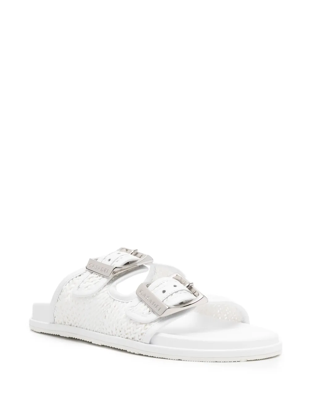 Casadei woven buckle slides White