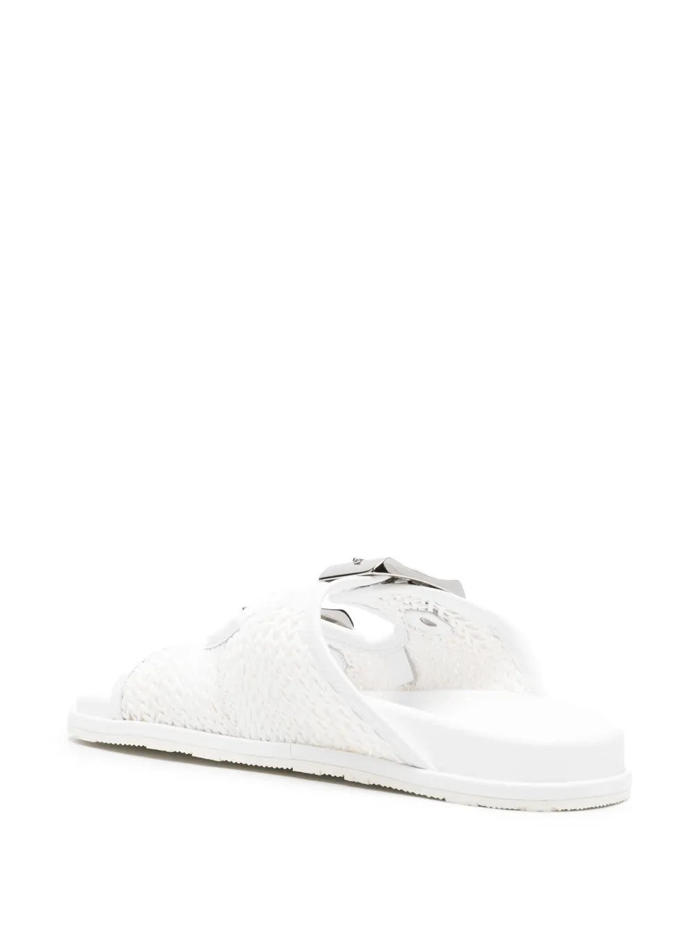 Casadei woven buckle slides White