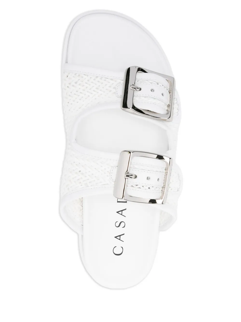 Casadei woven buckle slides White