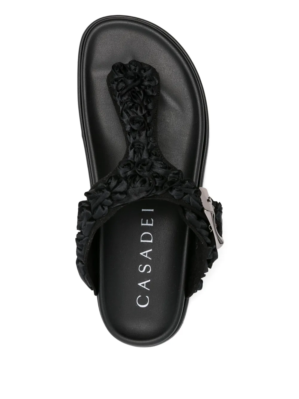 Casadei textured T-bar slides Zwart