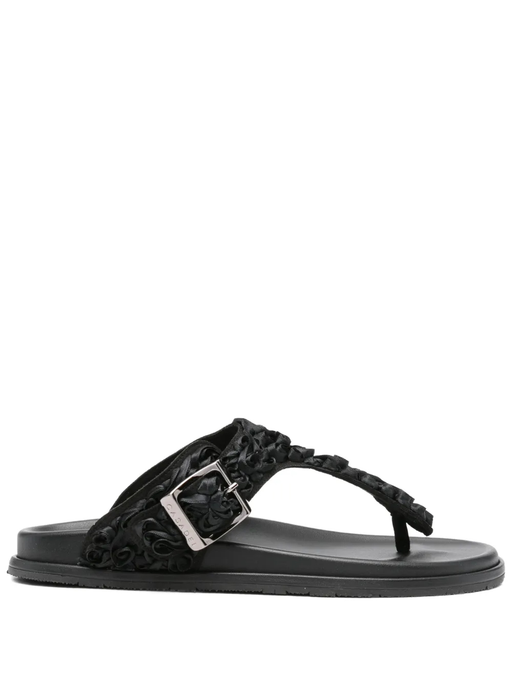 Casadei textured T-bar slides Zwart
