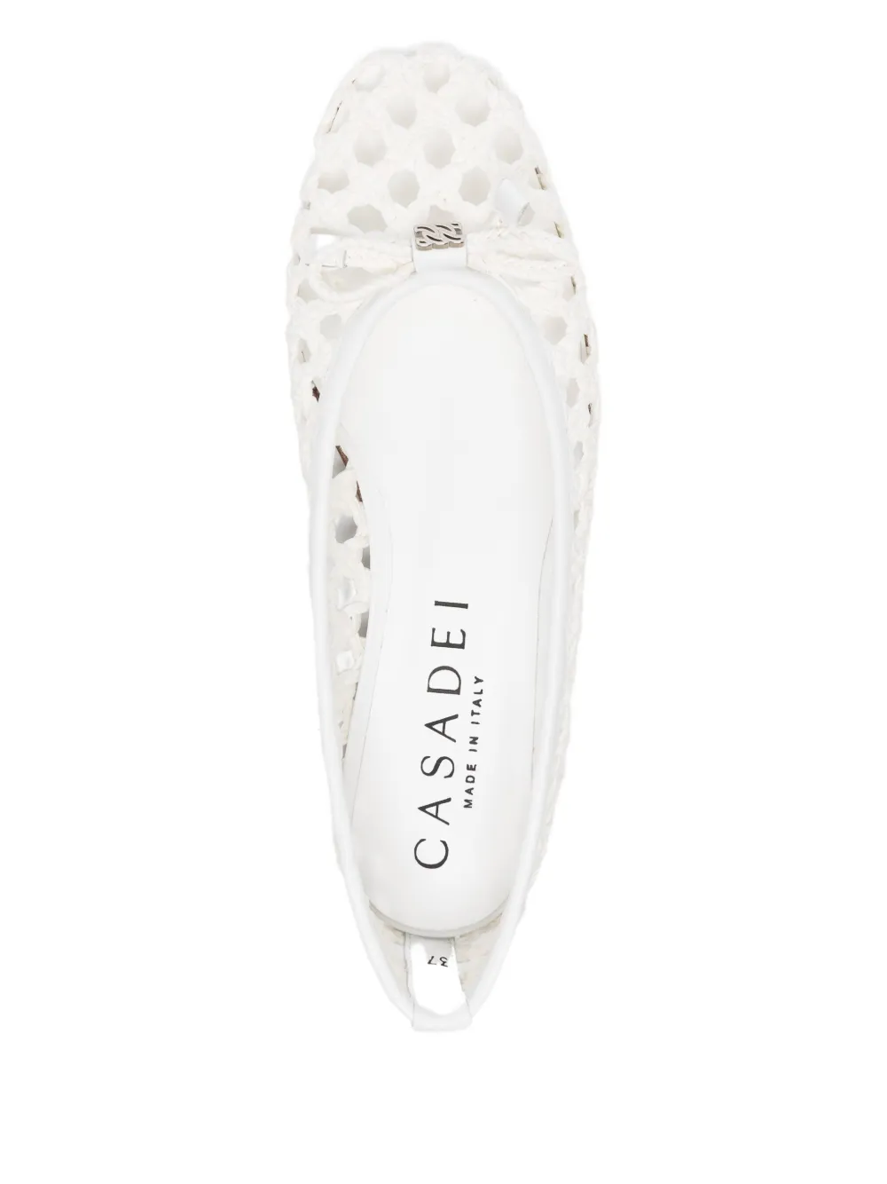 Casadei Versilia textured ballet flats White