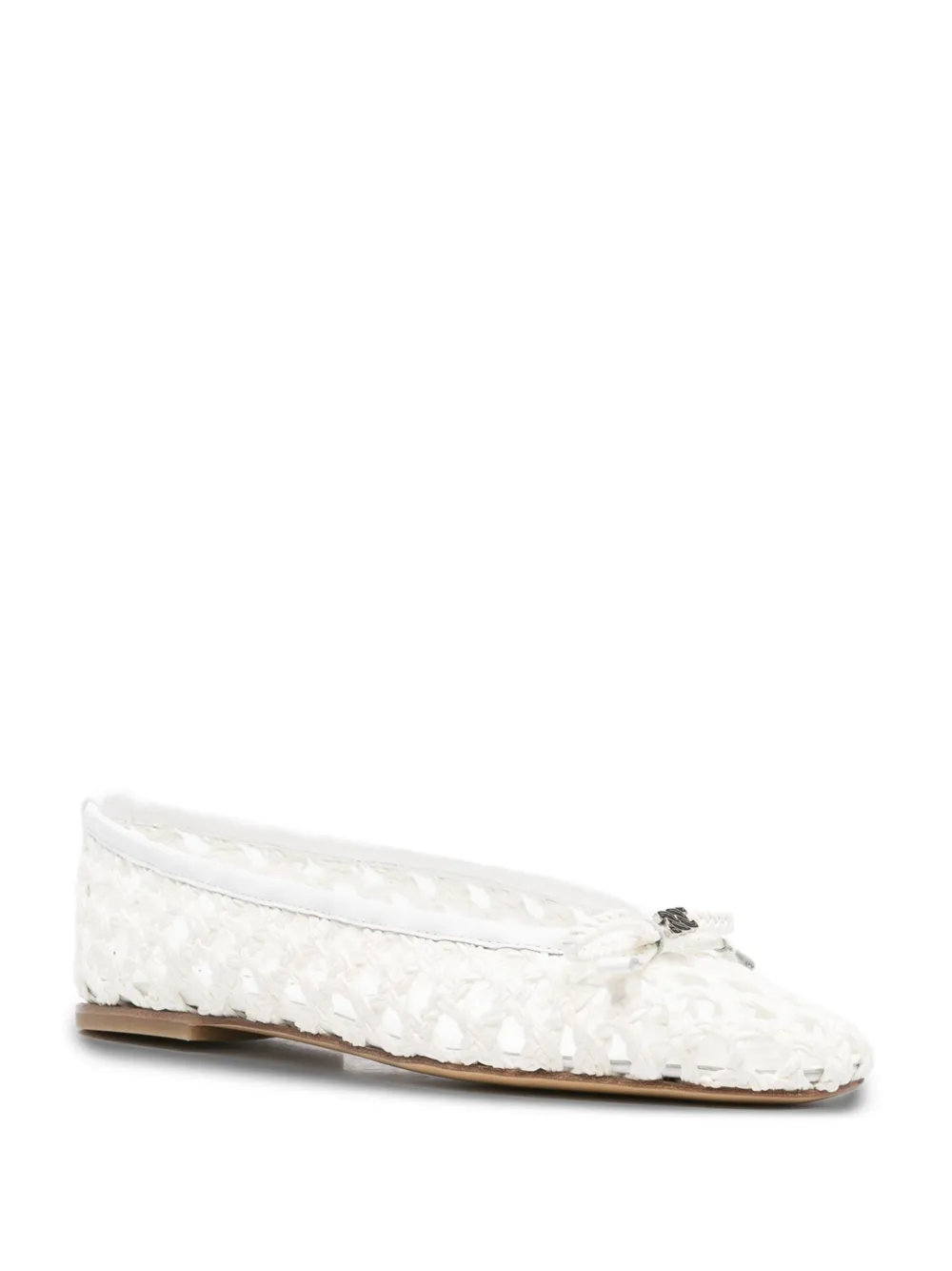 Casadei Versilia textured ballet flats White