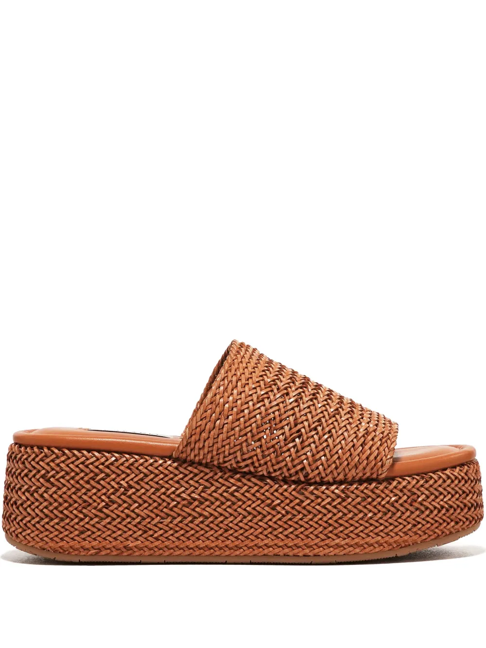 Casadei 65mm woven platform sandals Brown