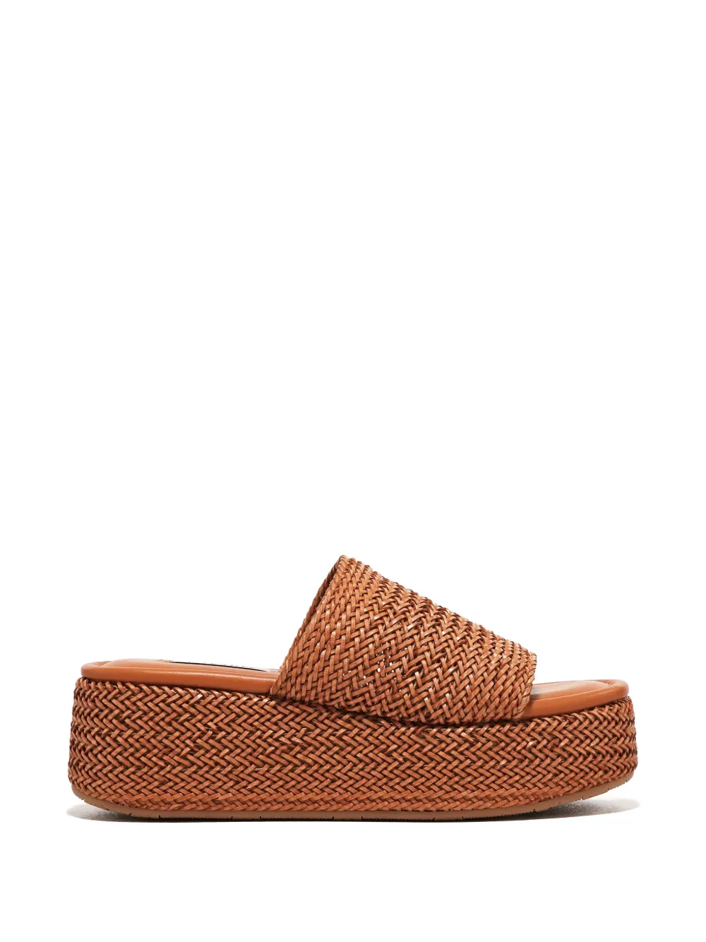 Casadei 65mm woven platform sandals Brown