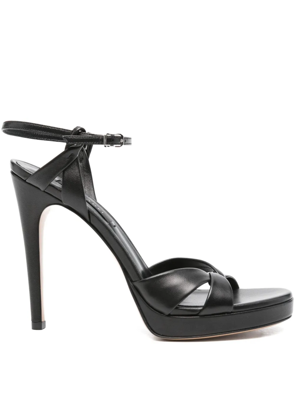 Casadei Sandalen met plateauzool en gedraaid bandje Zwart