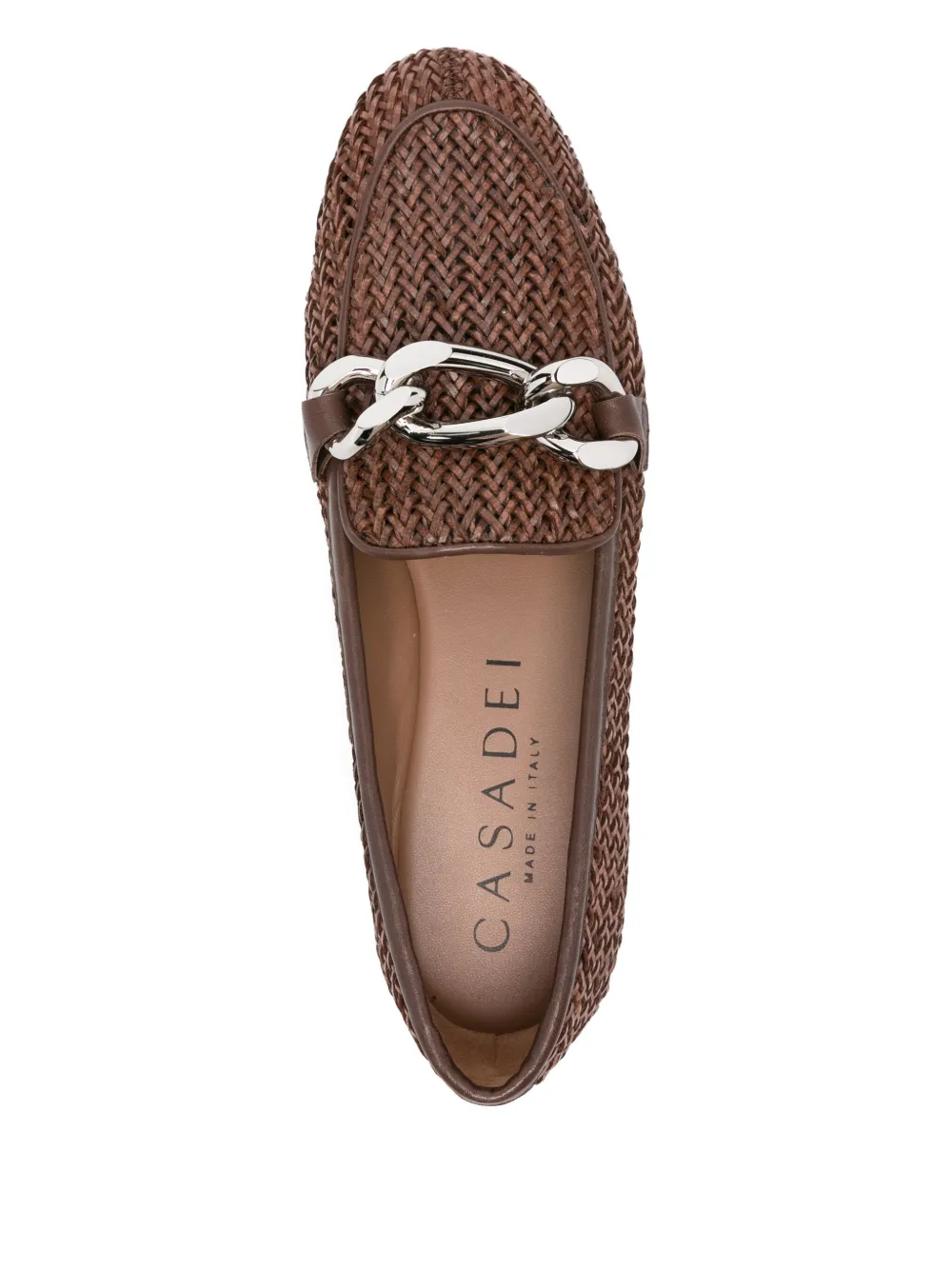 Casadei woven chain loafers Brown