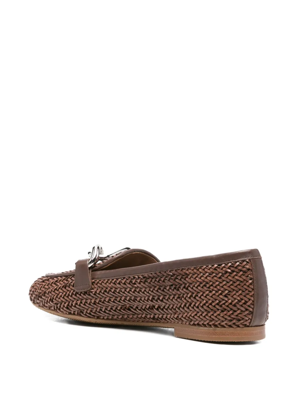 Casadei woven chain loafers Brown