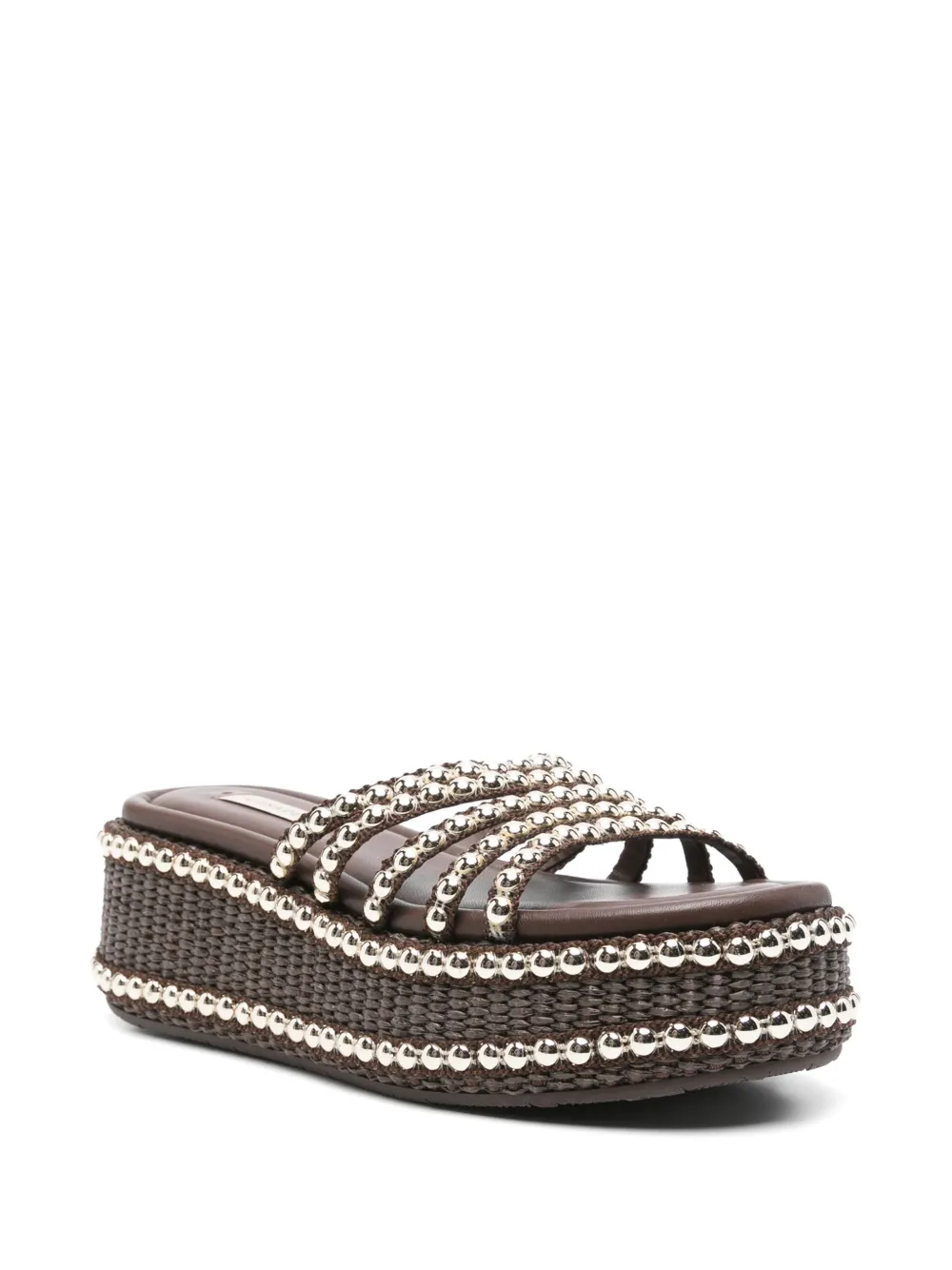 Casadei 20 mm New Zeppa Studsway sandalen met plateauzool Bruin