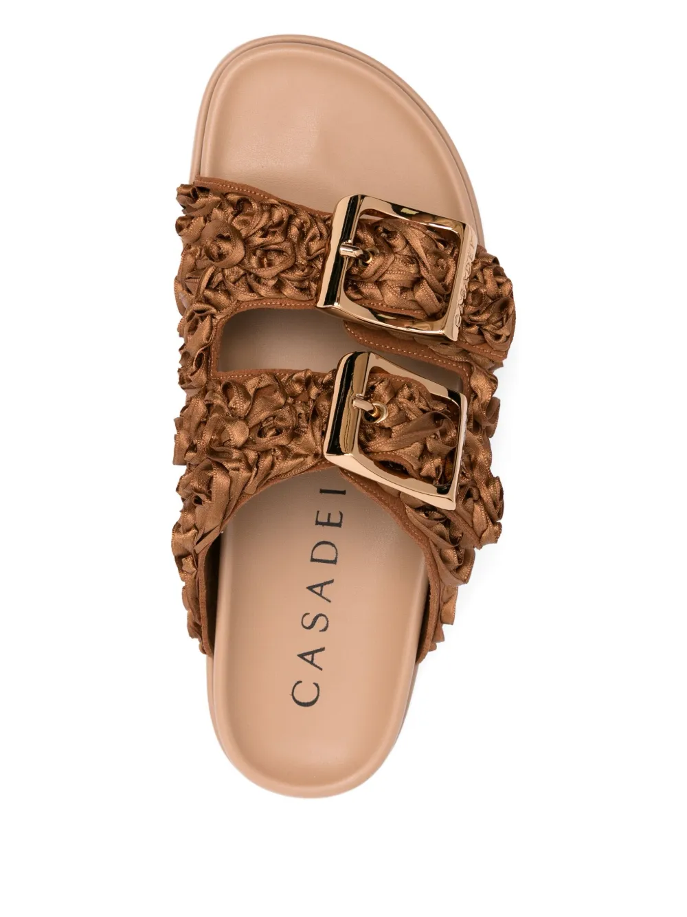Casadei Birky slippers met gespbandje Bruin