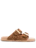 Casadei Birky buckle-strap slides - Brown