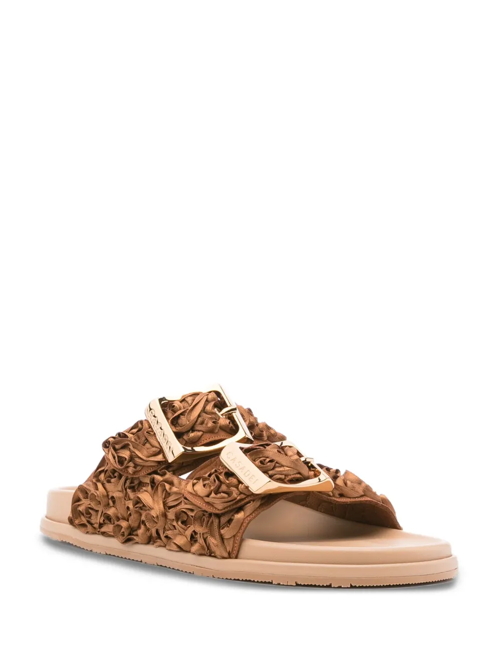 Casadei Birky slippers met gespbandje Bruin