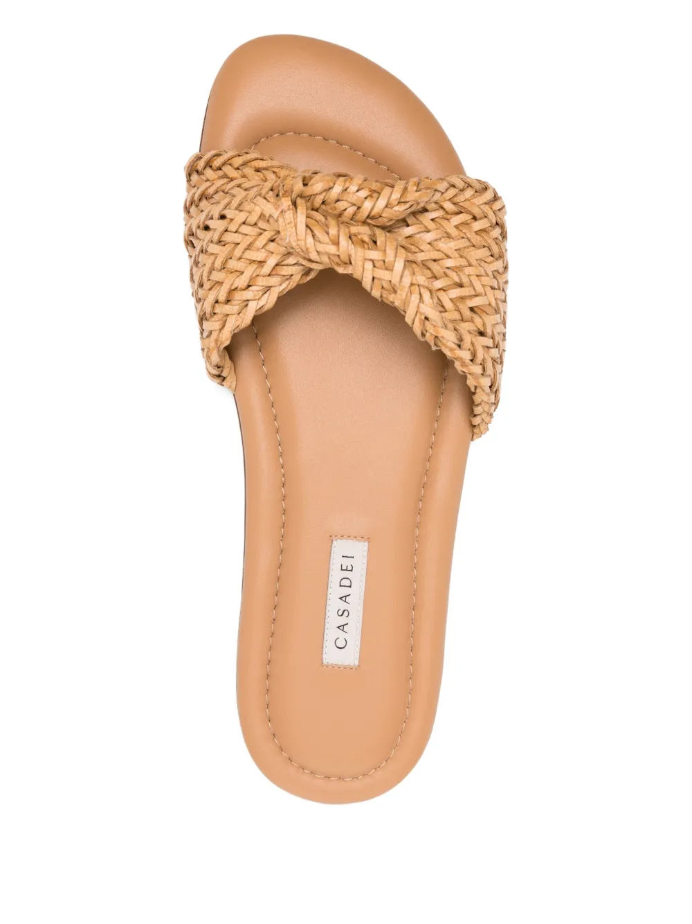 Casadei woven knot slides Brown
