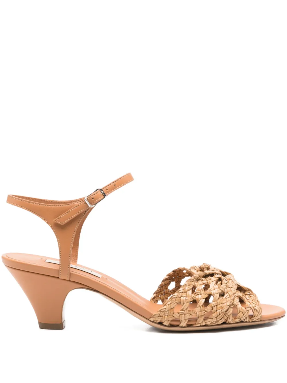 Casadei woven leather ankle-strap sandals Neutrals