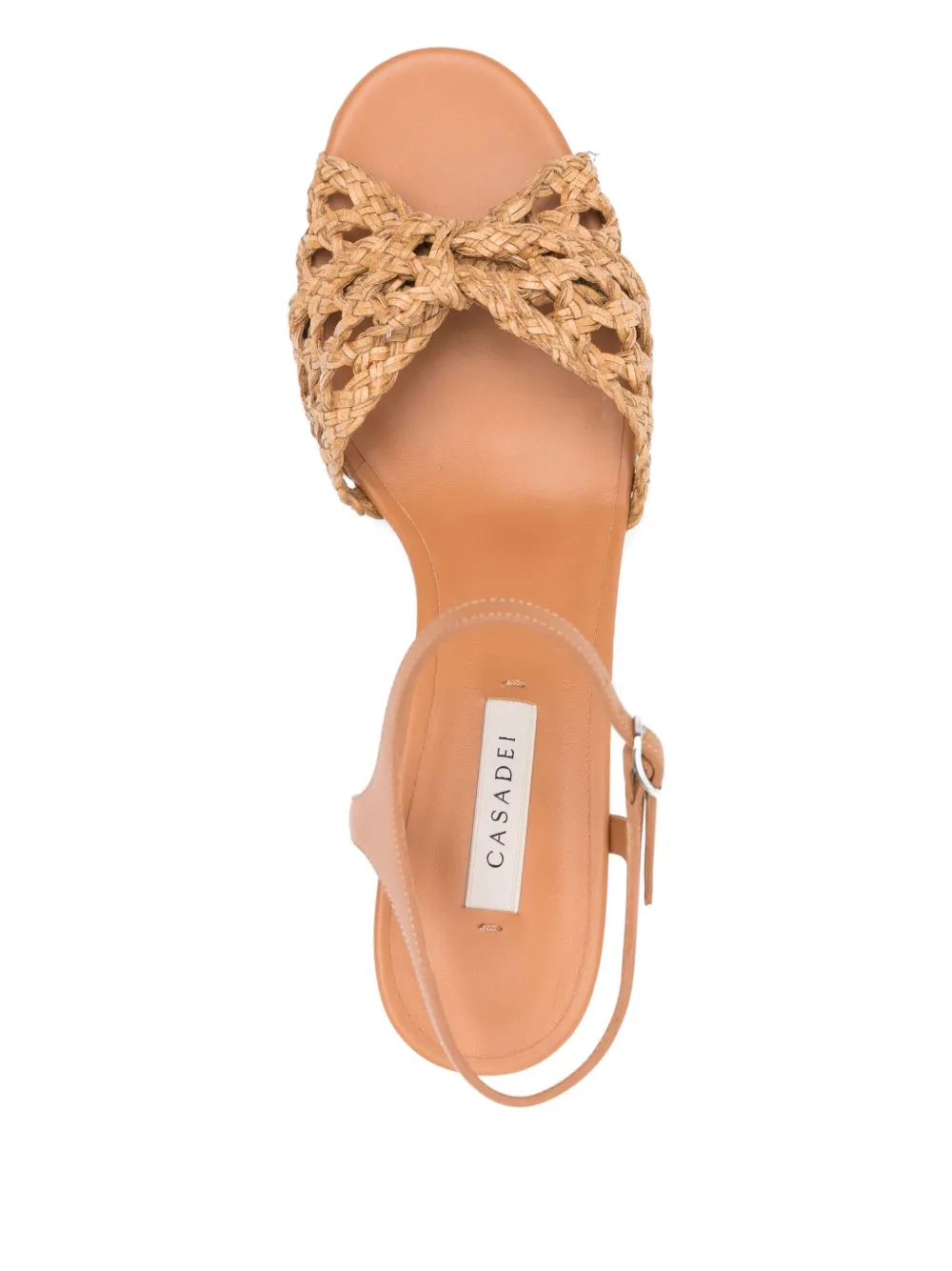 Casadei woven leather ankle-strap sandals Neutrals