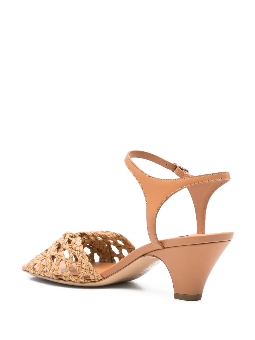 Casadei woven leather ankle-strap sandals Neutrals