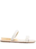Casadei pearl-embellished flat sandals - White