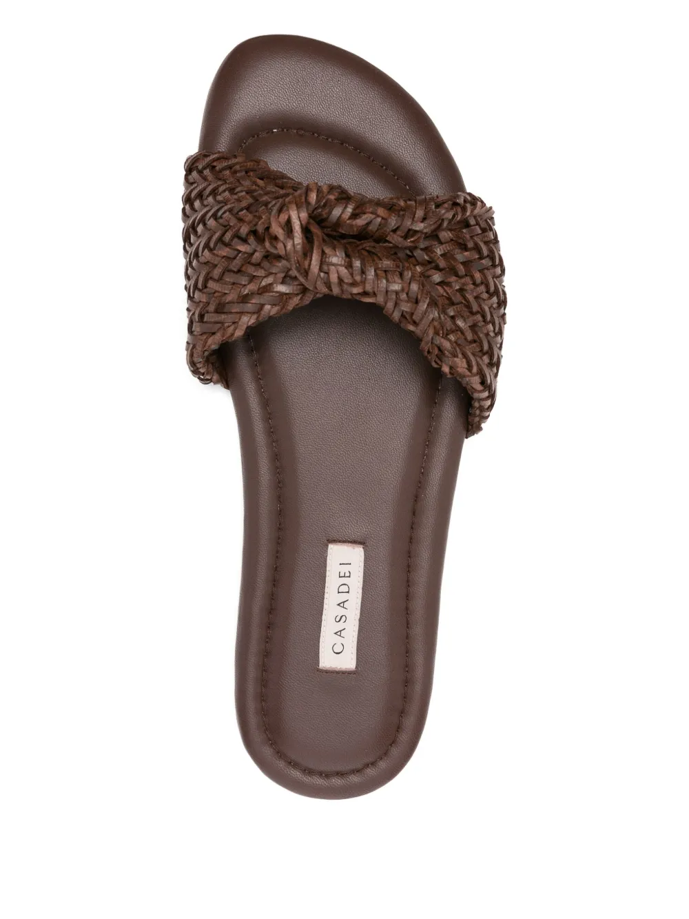 Casadei woven knot slides Brown