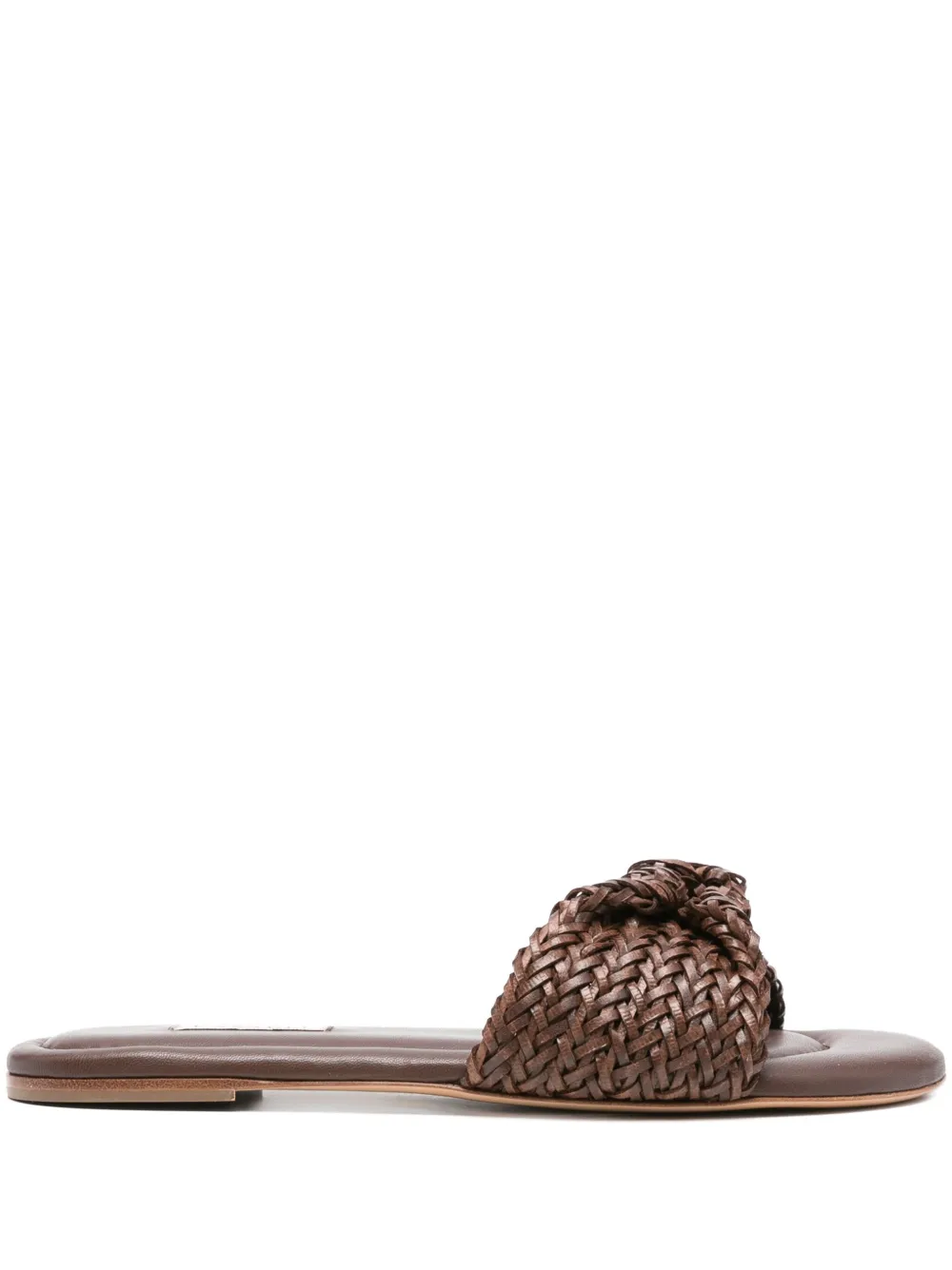 Casadei Geweven slippers met geknoopt detail Bruin