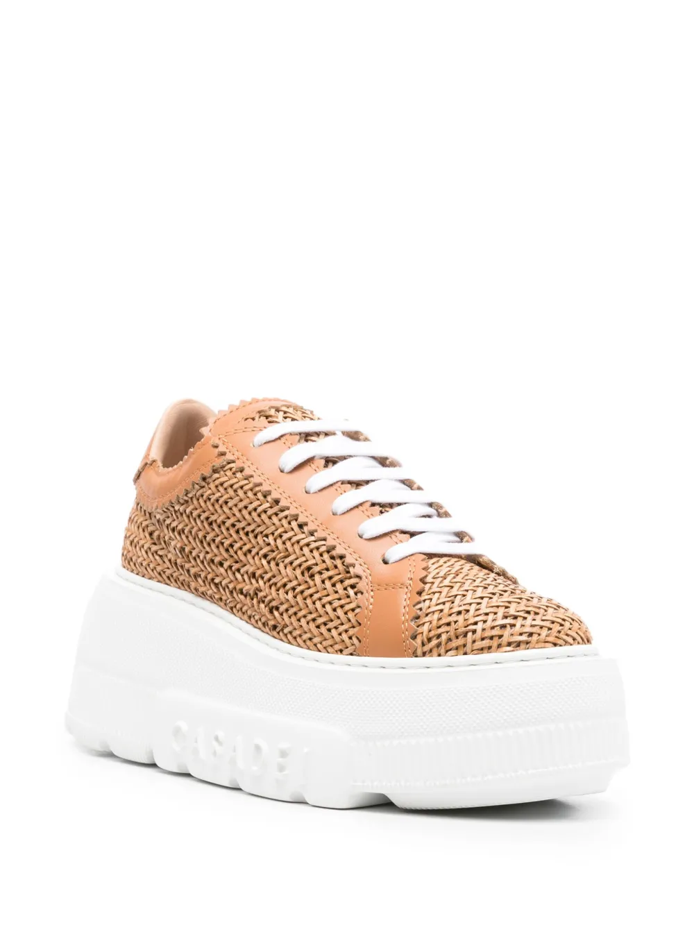 Casadei Nexus Hanoi woven platform sneakers Brown