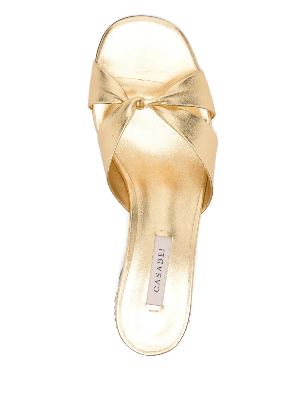 Casadei crystal-embellished twist-strap heeled sandals Gold
